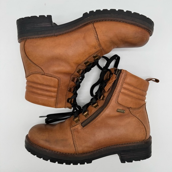 SoftWalk Everett Brown Leather Lace Up Zip Combat Boot Size 9 M - Picture 7 of 11